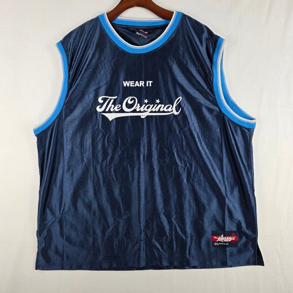 Vintage JNCO Sport Mens Navy Blue The Original Crown 85 Basketball Jersey XXL